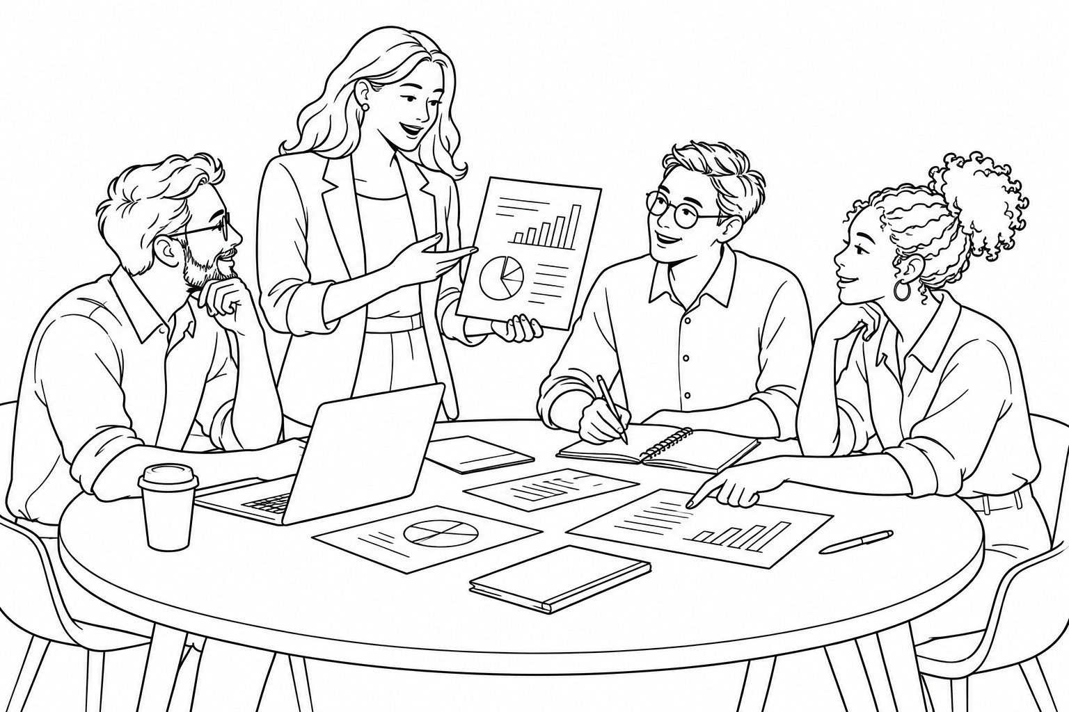 People collaborating around a table